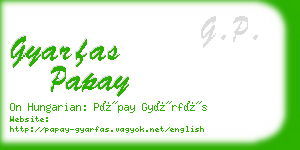 gyarfas papay business card